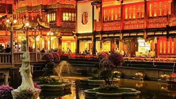 上海半日夜遊＋豫園自助火鍋＋外灘黃浦江郵輪＋城隍廟