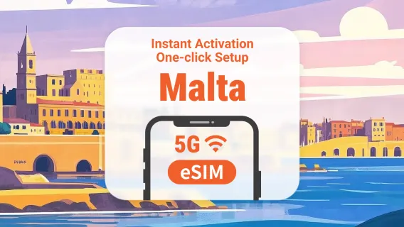 Malta 5G eSIM | Dual Network Coverage | 1–30 Days | Instant QR