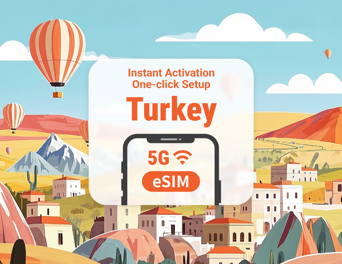 eSIM 5G Turchia | Multi-rete | Supporta ChatGPT e TikTok | 1–30 giorni | QR istantaneo