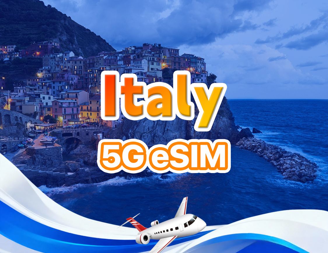 Italy 4G/5G eSIM | Daily package/Total package | 1GB/day-total 30GB | 1-30 days | 24-hour system | QR code