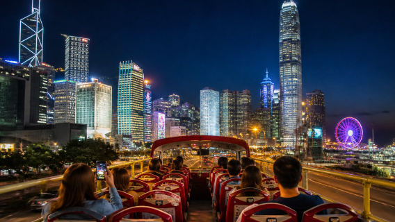 Goldspark Hong Kong åben sightseeingbus nattur & Miao Jie nattemarked