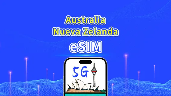 eSIM de Australia y Nueva Zelanda | 5G/4G | Paquete de datos diario/total | 1–30 días | Facturación por día natural | Código QR