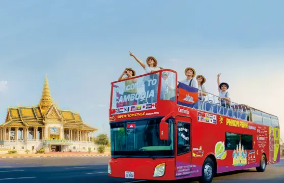 金邊隨上隨下觀光巴士車票+湄公河遊船聯票