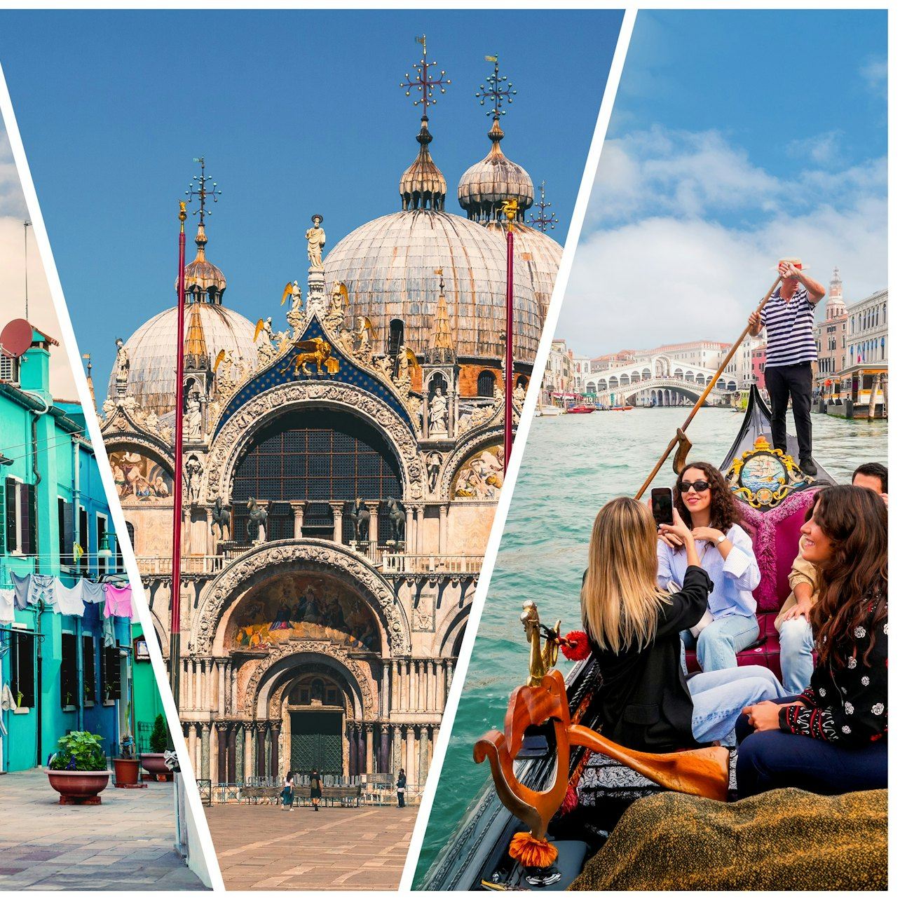 Doge’s Palace & St.Mark’s Basilica: Guided Tour + Burano & Murano Tour + Gondola