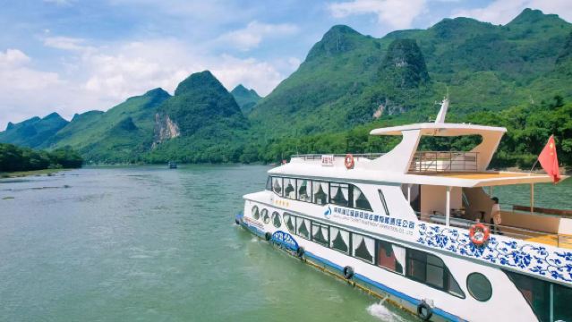 灕江四星遊船+楊堤灕江竹筏+20元背景+興坪古鎮【一江三遊】