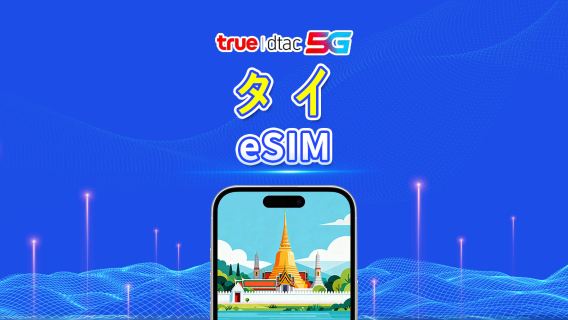タイ true dtac 5G eSIM | 総データプラン/無制限データ | 5〜30日間 | 24時間ごとの課金 | QRコード