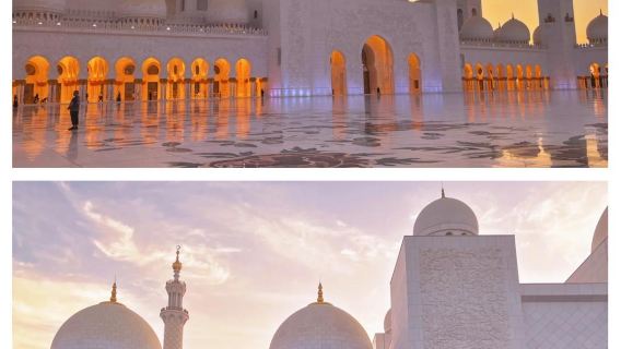 Excursión de un día al Louvre de Abu Dabi + Palacio Presidencial + Mezquita en Dubái con traslado en vehículo privado en chino/inglés