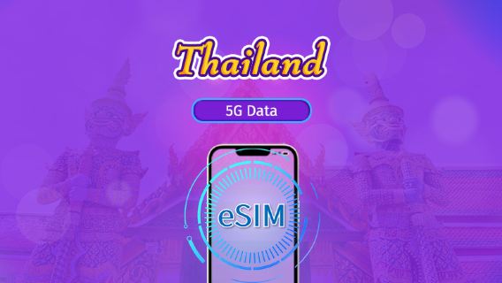 Thailand | 5G eSIM | Day Pass/Total Package | 24H Billing | 1-30 days | QR code