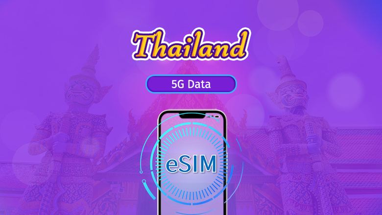 Thailandia | eSIM 5G | Pass giornaliero / Pacchetto totale | Fatturazione ogni 24 ore | 1-30 giorni | Codice QR