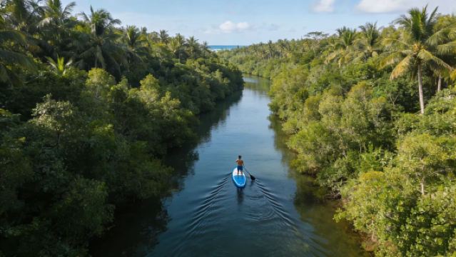Wanning Rìyuè Bay Tabla de Paddle entre Palmeras - Fotos y vídeos gratis - Experiencia de 3 horas - Guía profesional