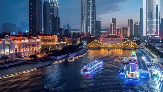 Tianjin night view Haihe cruise nightlife + teahouse crosstalk + ancient culture street 1-day tour | private tour