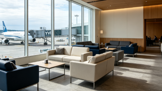 YVR/Sala VIP del Aeropuerto Internacional de Vancouver | Terminal de salidas nacionales/internacionales/EE.UU. | Vale de uso para sala VIP | Espera de vuelo/escala/descanso/comida