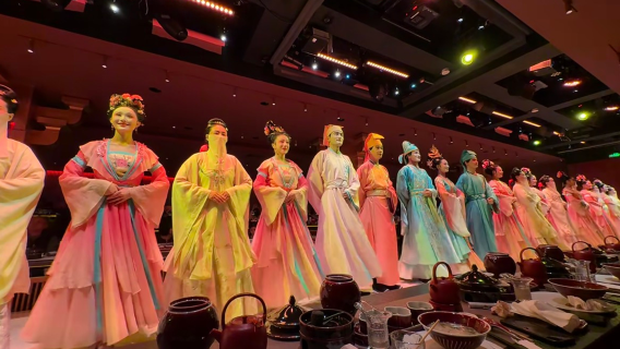 Shanghai hovijuhla (hienostuneet ruoat + musiikki- ja tanssiesitys + muinaisen kulttuurin kokemus + pukeutumis- ja meikkipalvelu)