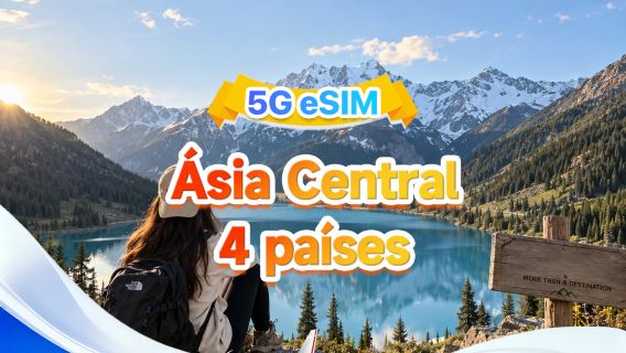 Ásia Central eSIM 5G/4G | Múltiplas redes · Suporta todos AI & TikTok | 500MB/dia - Total 100GB | Cobrança por 24 horas | QR code
