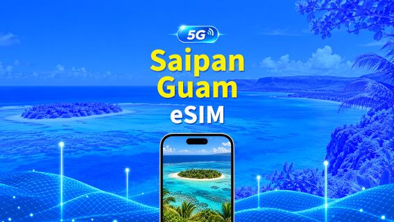 Saipan/Guam 5G/4G eSIM | Päiväpaketti/Datapaketti | 24 tunnin laskutus | 1–30 päivää | QR-koodi