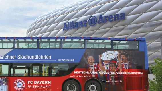 Stadtrundfahrt München mit dem Bus + Tour durch die FC Bayern München Allianz Arena