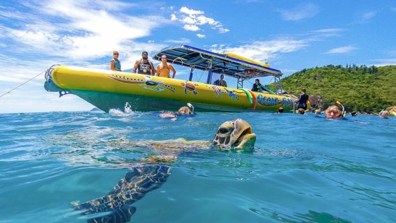 Ocean raftingオーストラリア・ウィットサンデー諸島エアリービーチ ハートリーフ遊覧飛行+ホワイトヘブンビーチ高速ボートシュノーケリングワンデーツアー