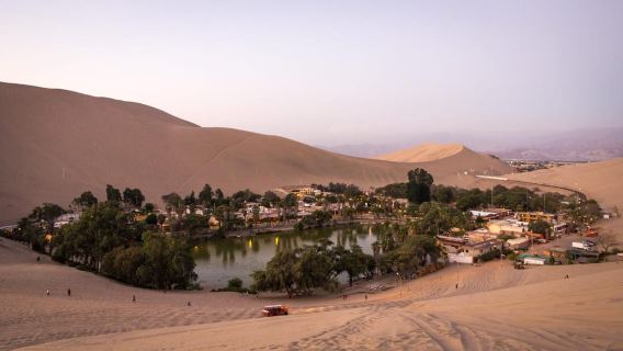 From Huacachina: Sandboarding in the Ica desert at sunset