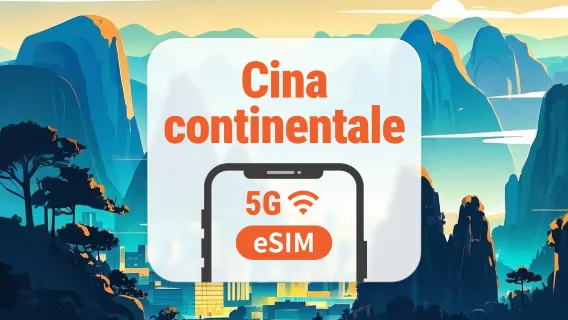 Cina Continentale 5G eSIM | Doppia Rete • AI & TikTok | 1–365 Giorni | Codice QR