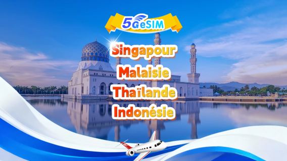Singapour/Malaisie/Thaïlande/Indonésie Asie du Sud-Est eSIM 5G universelle | Forfait journalier/Forfait total | 500 Mo/jour - total 30 Go | QR code