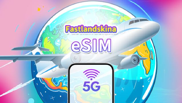 Kina eSIM | 5G/4G | Daglig pakke/data pakke | 1-30 dage | 24 timers fakturering | QR-kode
