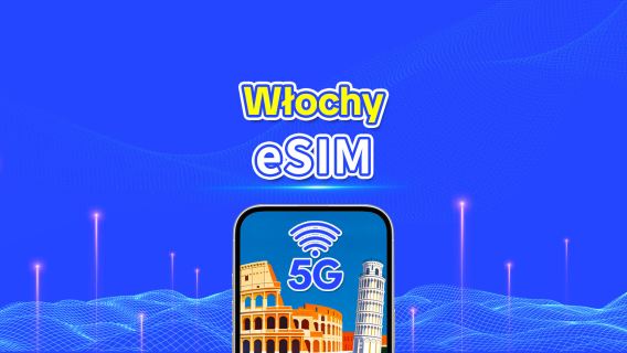 Włoska eSIM | Szybki transfer danych | 5G/4G | Pakiety dzienne/pakiety danych | 24 godziny | 1-30 dni | Kod QR