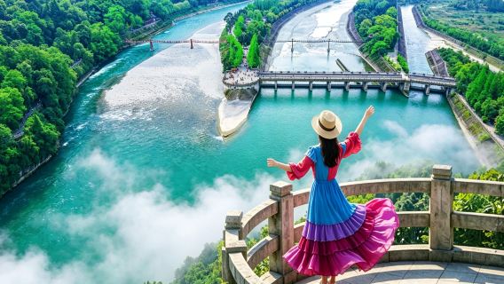 tour per 2-8 persone | tour di un giorno a Dujiangyan e Blue Tears senza shopping | opzione tour privato●guida in inglese