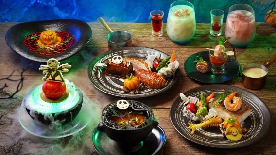 Hongkong Disneyland Resort matupplevelser (Halloween-begränsade parkdelikatesser/Yunlong Xuan Disney-vänner/Äventyrarens buffé)