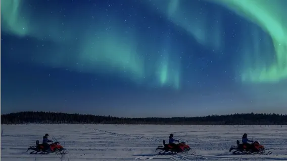 Săn tìm cực quang phương Bắc bằng xe trượt tuyết ở Rovaniemi, Phần Lan [Tour tiếng Anh 3 giờ + Dịch vụ khách hàng Tiếng Phổ Thông]