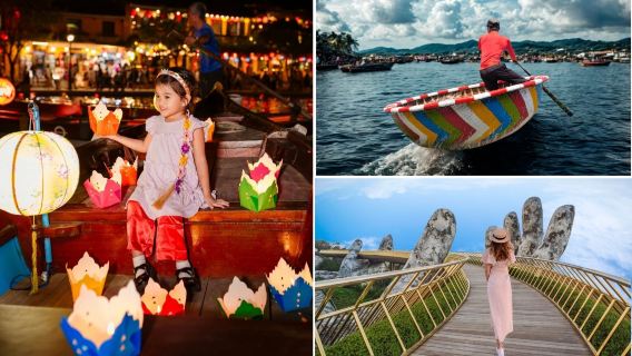 ダナン発着｜ゴールデンブリッジ・バーナーヒルズ＋夜のホイアン＋バスケットボート体験　日帰りツアー｜日本語ガイド付き