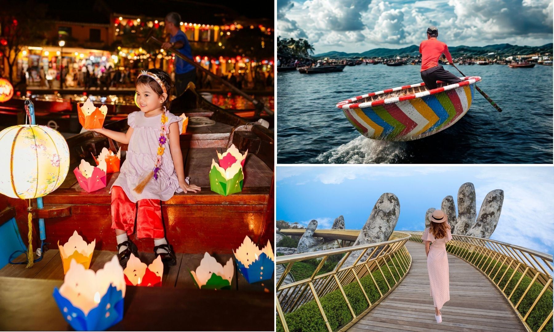 ダナン発着｜ゴールデンブリッジ・バーナーヒルズ＋夜のホイアン＋バスケットボート体験　日帰りツアー｜日本語ガイド付き