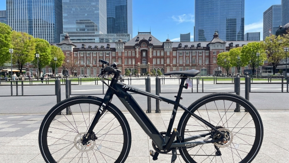 Marunouchi bike&run half-day e-bike rental experience/Japanese health check package