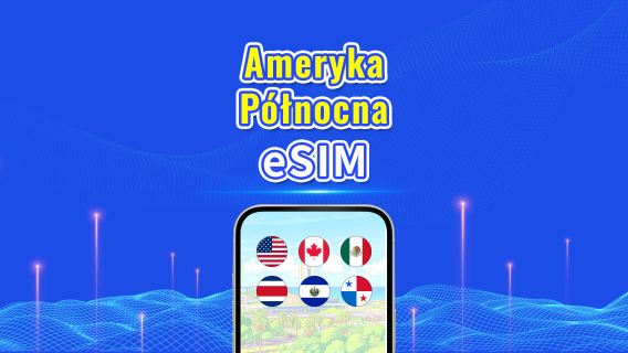 eSIM w Ameryce Północnej | 5G/4G | Szybki internet | Pakiety dzienne/na dane | 24 godziny | 1-30 dni | Kod QR