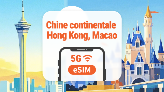 Chine Continentale · Hong Kong · Macao 5G eSIM | IA & TikTok | 1–365 Jours | Code QR