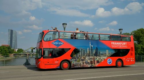 Frankfurt skyline tour by bus