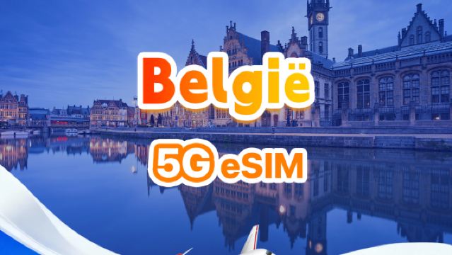 België 5G eSIM | Dag-/Totaalpakket | 500 MB/dag - 30 GB totaal | 1-30 dagen | 24-uursformaat | QR-code