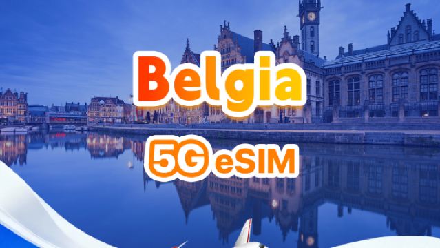 eSIM 5G Belgia | Paket Harian/Total | 500MB/hari - Total 30GB | 1-30 hari | Format 24 jam |QR Code