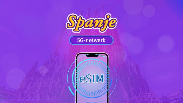 Spanje | 5G/4G eSIM | Totaalpakket | 24-uurs facturatie | 7–30 dagen | QR-code