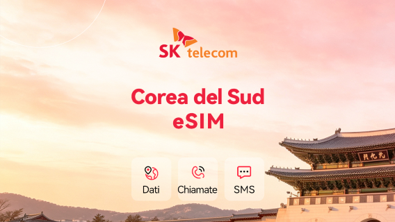 Corea del Sud eSIM 5G/4G SKT originale | Chiamate + SMS | Numero di telefono 010 | Addebito ogni 24 ore | QR code