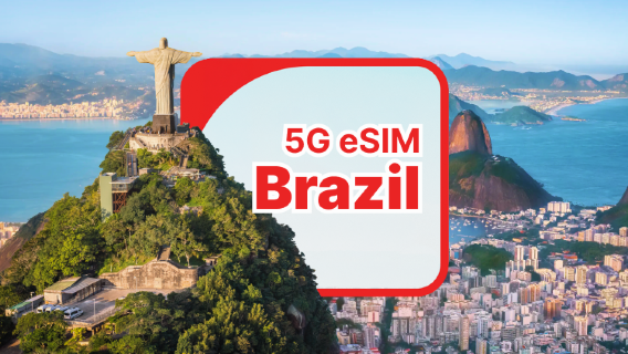 eSIM 5G Brésil | Forfait quotidien et total | 1-30 jours | Facturation par 24H | code QR