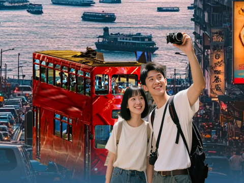 【流量卡·含餐·贈咖啡】落日飛車穿梭港島追日落+香港一日遊