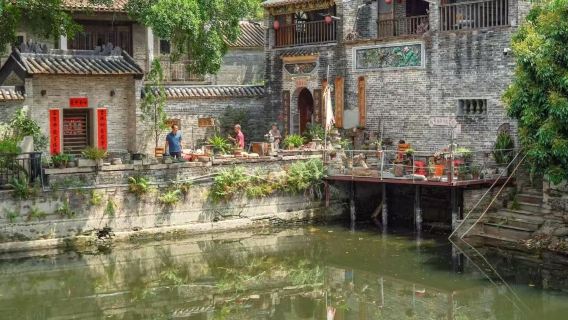 Tagesausflug mit Privattransfer nach Foshan: Altes Dorf Yanqiao, Insel Haishou und Jiuzhuang Shuangzheng Museum in Guangdong, China