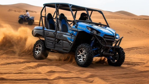 Premium Desert Safari with Quad Bike Dune Bashing, Camel Ride, BBQ Dinner, Live Shows