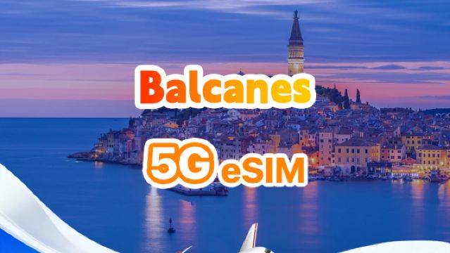 eSIM 5G/4G de los Balcanes | Paquete diario/paquete total | 1 GB/día - total 50 GB | 1-30 días | QR code