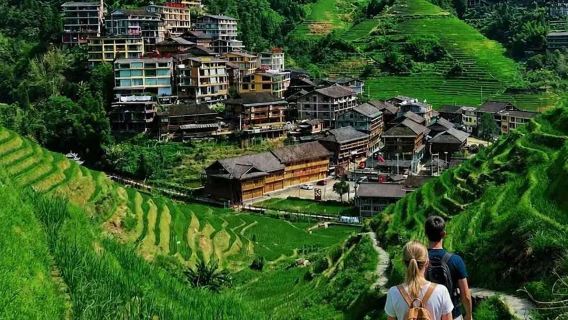 Desde Guilin: Excursión de un día a los arrozales de Longji, Huangluo y Jinkeng