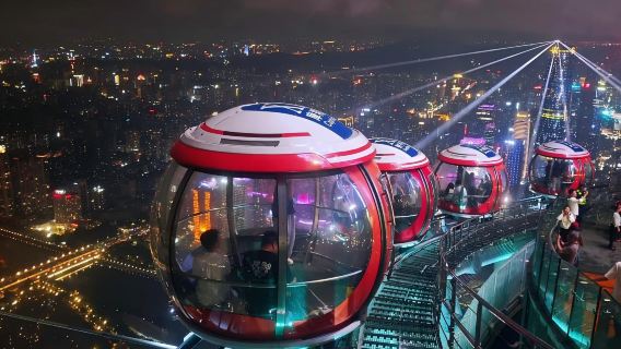 Grupo privado de lujo de 9 horas de la Moda de Guangzhou: Centro Comercial Artístico, Torre Cantón y Crucero Nocturno