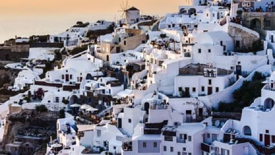 Ab Rethymnon: Santorin-Tagestour mit optionalem Transfer