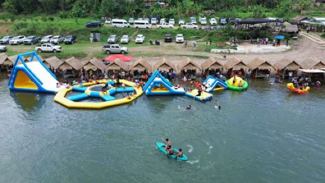 Tat Sae Waterfalls Pier Featured Water Park Restaurant in Luang Prabang