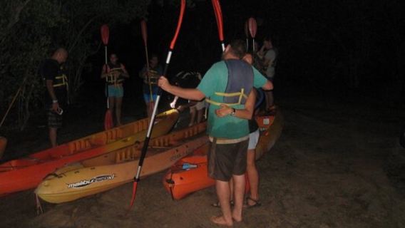 Nighttime kayaking experience at the bioluminescent bay in Vieques, Puerto Rico