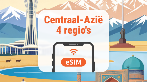 Centraal-Azië 4 Landen eSIM | AI & TikTok | 1–30 Dagen | QR-code